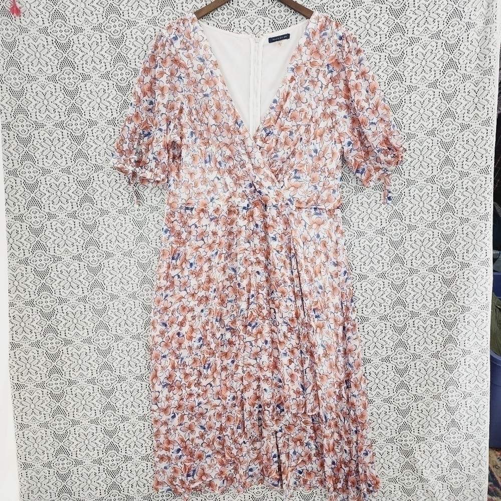 Tommy Hilfiger Floral Midi Dress - orange and Blue